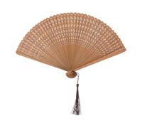 EXCEART Éventail Pliant Noir en Bambou, Mini Éventail Chinois D'été | Style Traditionnel, Format Compact et Facile à Emporter, pour Mariage ou Anniversaire, Finition Or