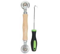 EXCEART Kit de Réparation Moustiquaire Outil D'installation en Acier Inoxydable et Bois, Rouleau de Cannelure pour Fenêtre, Crochet pour Retirer les Lames Usées