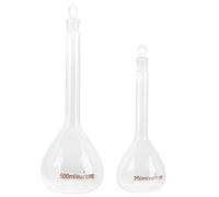 EXCEART Lot de 2 Fioles Doseuses en Verre à Fond Rond, Capacité Précise pour Laboratoire, Matériau Verre Transparent pour Mesures Scientifiques