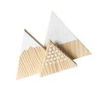 EXCEART Ornement Triangulaire en Bois Blanc 3 Pièces Montagne Simulée | Décoration Simple et Créative, Accessoire Photo, Arrangements de Pièce, Style Nordique, Forme Neige