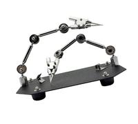 EXCEART Outil de Soudage à Main Supplémentaire, Support Pcb Rotatif à | Bras Réglables Indépendants, Joints Métalliques Robustes, Patins Silicone Antidérapants, pour Réparation Électronique