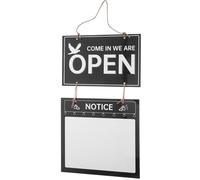 EXCEART Panneau Décoratif Double Face Ouvert/fermé en Bois et Plastique Noir, Tableau Personnalisable pour Affichage Horaire, pour Café et Clubs