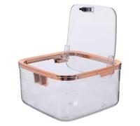 EXCEART Petite Poubelle en Plastique avec Couvercle Poussoir, Design Rectangulaire Moderne et Minimaliste, Gain de Place pour Bureau ou Chambre Étudiante