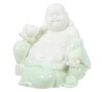 EXCEART Petite Unique Vert en Bouddha Figurine Maitreya Céramique ou Clair, Ornement Décoratif Élégant Délicat Objet de Collection pour Bureau Chambre