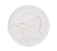 EXCEART Plat à Bijoux 20cm en Céramique Marbrée Blanc Rond
