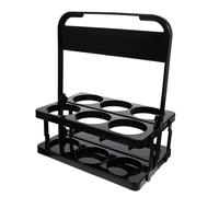 EXCEART Porte-bières Pliable Noir en PP, Panier à Six Bouteilles Poignée | Structure Robuste, Rangement Individuel des Contenants, Transport Portable, Adapté aux Bars D'hôtel et Clubs