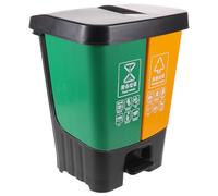 EXCEART Poubelle Cuisine à Deux Compartiments 16l en Plastique avec Pédale | Couvercle Hermétique, Séparation des Déchets, pour Restaurants et Environnements Commerciaux, 4,23 Gal