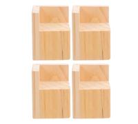 EXCEART Rehausseurs pour Pieds de Meubles en Bois 4pcs Carrés, Installation Facile et Fiable, Supporte Lits et Canapés pour Projet DIY à Domicile