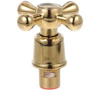 EXCEART Robinet Bouton Poignée Croix Victorienne 1/2 Pouce Remplacement pour Eau Froide Laiton Acier Inoxydable pour Robinet d'Évier de Cuisine Couleur Aléatoire