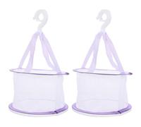 EXCEART Séchoir à pinceaux de maquillage en tissu pourpre, lot de 2 paniers de séchage multifonctions, étendoir suspendu pour accessoires de beauté et linge délicat