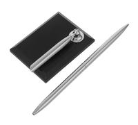 EXCEART Stylo de Signature pour Cérémonie de Mariage avec Support Rectangulaire en Acrylique et Métal Argenté, Nettoyage Facile et Usage Polyvalent pour Bureaux Professionnels