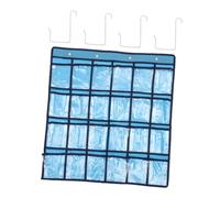 EXCEART Tableau de Poche Non Tissé 24 Cases, Organisateur Suspendu Bleu | Rentrée Scolaire, Pochette pour Téléphone Portable, 4 Crochets Métalliques, Poches Transparentes