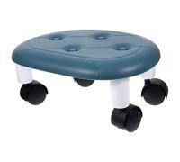 EXCEART Tabouret Multifonctionnel Portable à roulettes Silencieuses, Mini Siège Roulant en Polypropylène Bleu, Tabouret Compact 360° Pivotant pour Maison, Bureau et Salle de Bain