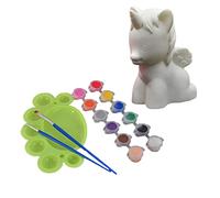 EXCEART Tirelire de Licorne à Peindre Soi-même pour Garçon et Filles, Jouet de Peinture Créatif en Plastique avec 12 Couleurs, pour Peindre en Famille et Stimuler L'imagination