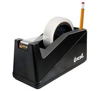 Excell Dualcore Dévidoir avec porte-crayon, noir | Mandrins 25 et 76 mm, base lestée antidérapante, pour rubans 19 et 25 mm