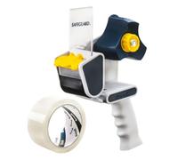 Excell Safeguard Dévidoir de ruban avec 1 rouleau | Couvercle de sécurité, système Pushflap, utilisation à une main, pour colis et cartons