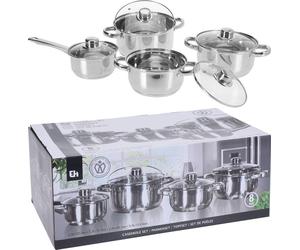 Excellent Houseware Set de 8 casseroles en acier inoxydable