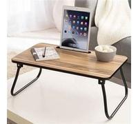 Excellent Houseware Table de lit pliable naturel et noir, plateau de lit, support pour ordinateur portable pour lit, plateau de petit-déjeuner Noir G