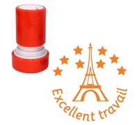 Excellent Travail Tampon Encreur Enseignant - Orange 22mm, Re-éncrable^ *