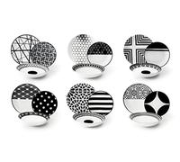 Excelsa 62496 Service d'assiettes, Porcelaine, Blanc/Noir, 18 pièces