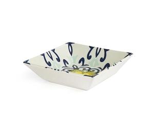 Excelsa Amalfi Lot de 6 assiettes creuses en céramique 17 x 17 cm, motif méditerranéen bleu et jaune