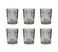 Excelsa Color Tumbler Lot de 6 verres en verre décorés, multicolore, décor en relief, 350 ml, 8 x 10 cm (gris)