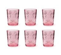 Excelsa Color Tumbler Lot de 6 verres en verre décorés, multicolore, décoration en relief, 350 ml, 8 x 10 cm (rose)
