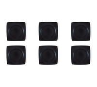Excelsa Eclipse Lot de 6 assiettes à fruits carrées en céramique noir mat