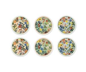 Excelsa Fiori Frida Lot de 6 assiettes à pizza en porcelaine, décoration florale, 30,5 cm