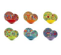 Excelsa Fleurs Mexicaines Service de Vaisselle 18 Pièces, Porcelaine et Grès, Décor Multicolore, 6 Personnes