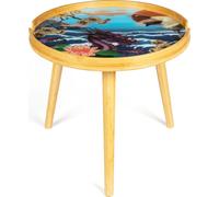 Excelsa Fuji table basse en bambou et verre 48x48x44 cm multicolore