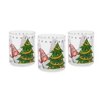 Excelsa Gnomo Friends Lot de 3 verres de Noël, verre, capacité 250 ml.