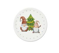 Excelsa Gnomo Friends Lot de 6 assiettes Panettone, porcelaine, diamètre 31 cm, décoration de Noël