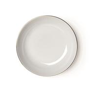 Excelsa Gold Assiette Creuse, Porcelaine, Blanc/Bord Or, 21 x 21 x 4 cm