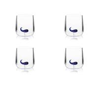 Excelsa Inside Lot de 4 verres en verre borosilicaté, décorés à la main avec des sujets intérieurs au verre, transparent, 450 ml (baleine)