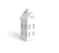 Excelsa Lanterne Maison, Céramique, Blanc, 8 x 8 x 23 cm
