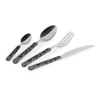 Excelsa Magic Black Set de 16 couverts en acier inoxydable, manche en plastique