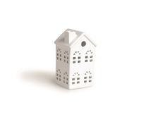 Excelsa Maison Lanterne, céramique, Blanc, 7.5 x 7.5 x 14.5 cm