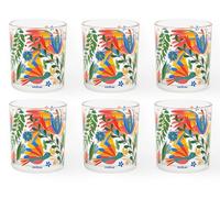 Excelsa Mexican Flowers Lot de 6 verres, verre, capacité 250 ml.