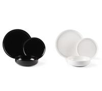 Excelsa "Nordic" Service de table 12 pièces, céramique, blanc et noir