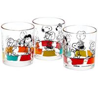 Excelsa Peanuts Lot de 3 Verres 25 n Verre, Transparent, 8 x 8 x 9 cm