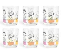Excelsa Peanuts Lot de 6 verres à eau, capacité 250 ml, verre, décoration Peanuts