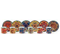 Excelsa , Porcelaine, Set de 6 tasses à café Trinacria avec soucoupe, multicolore