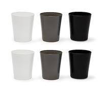 Excelsa Portofino Lot de 6 verres, Blanc/Noir/Gris, 30 Cl., Verre soufflé