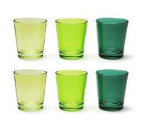 Excelsa Portofino Set 6 Verres, Échelle de Vert, 30 Cl., Verre Soufflé