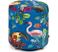 Excelsa Rhapsody velours et bois pouf de rangement 39x39x43 cm multicolore