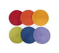 Excelsa Round Set de 6 Sets de Table, Multicolore, diamètre 36 cm, 6 unités