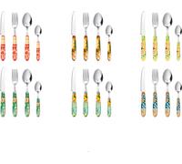 Excelsa Set de couverts Of 24 pièces La Via Della Seta Acier Coloré