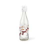 Excelsa Snowman Bouteille en verre, capacité 1 L. Hauteur 32,5 cm.