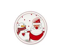 Excelsa Snowman Lot de 6 assiettes Panettone ou Pizza, 30,5 cm, porcelaine, décoration de Noël